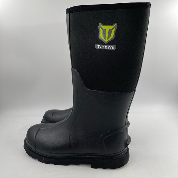 NIB! TideWe Men’s Tall Black Neoprene Rubber Waterproof Work Boots - Size 7 - Picture 10 of 11